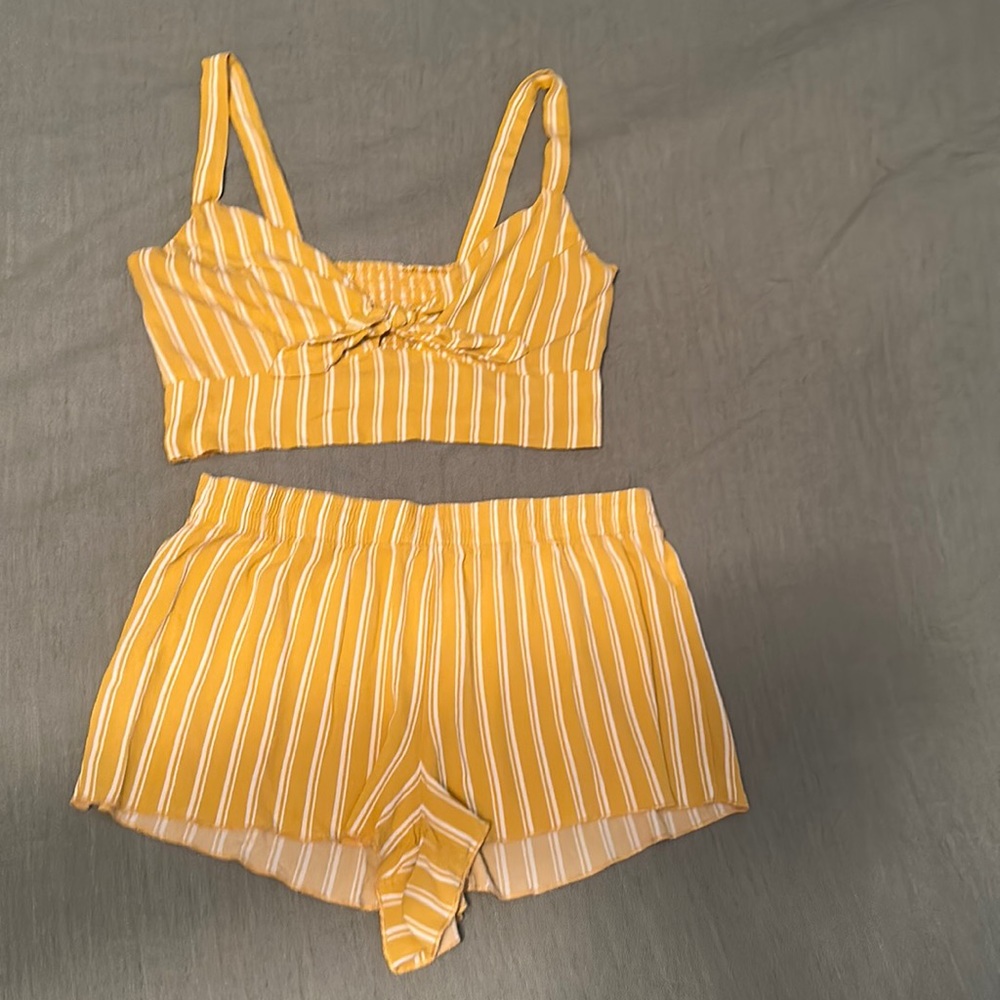 PacSun Lottie Moss Boho crop top and shorts set